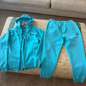 Boss Mens bright blue tracksuit